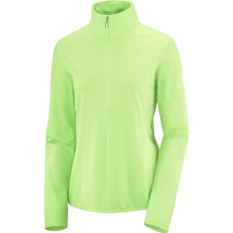 Chaquetas Salomon Essential Lightwarm Half Zip Mujer Verdes | MX QPXY107